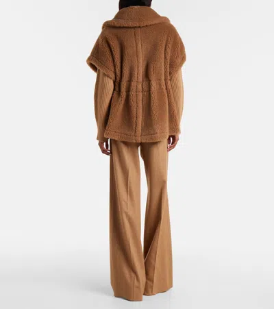 Max Mara Teddy Fabric Cape Scarves And Foulards Beige In Brown