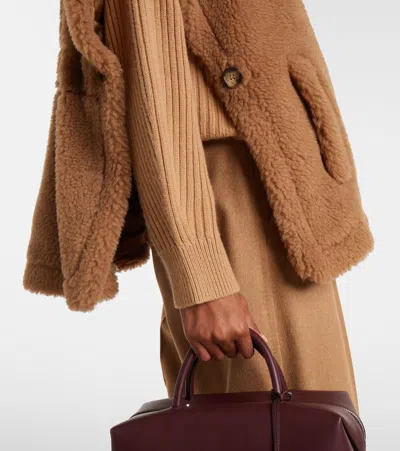 Max Mara Teddy Fabric Cape Scarves And Foulards Beige In Brown