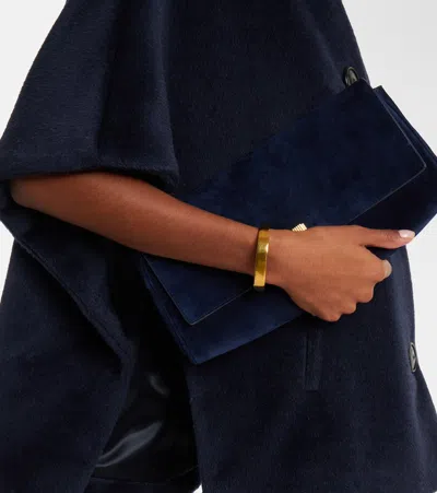 Max Mara Gulie Alpaca And Wool Cape In Blue