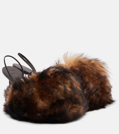 TOY 90羊毛皮露跟高跟鞋