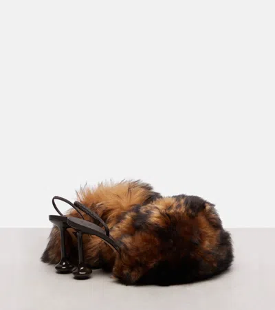 TOY 90羊毛皮露跟高跟鞋