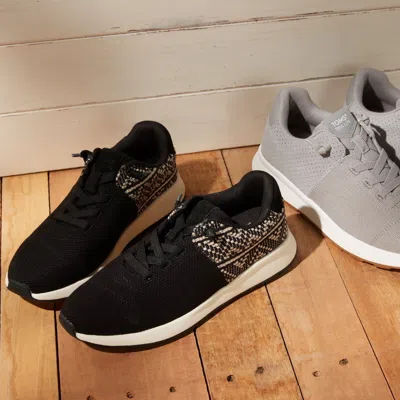 Toms Women's Trvl Lite Cabrillo Water Repellent Beachside Woven And Diamond Global Woven Sneaker In Black