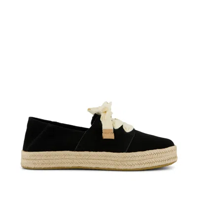 Toms Carolina Lace Up Platform Espadrille Sneaker In Black