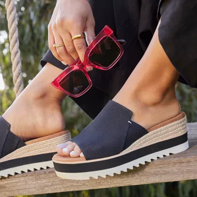 Toms Women's Diana Mule Wedge Sandal Leather In Black