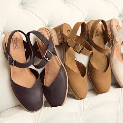 Toms Women's Jaclyn Leather Heel In Black