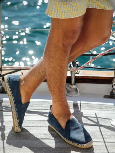 J.mclaughlin Men's Rafe Suede Espadrilles Denim In Blue