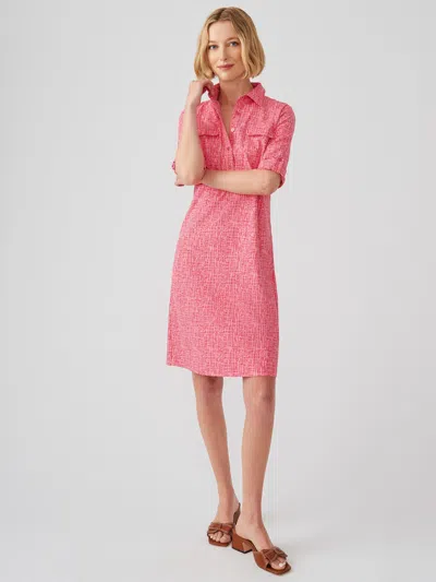 J.mclaughlin Women's Lawrence Dress In Cross Hachure Coral/light Coral In Pink