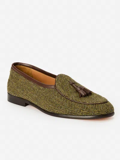 J.mclaughlin Men's Oskar Loafers In Herringbone Brown In Brown