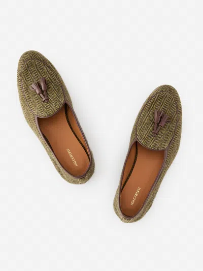 J.mclaughlin Men's Oskar Loafers In Herringbone Brown In Brown