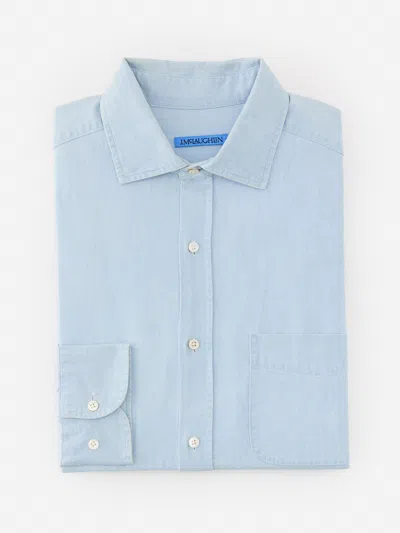 J.mclaughlin Men's Club Classic Fit Shirt Chambray In Blue