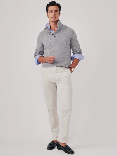 J.mclaughlin Men's Mock Neck Cashmere Henley Sweater Light Heather Gray In Gray