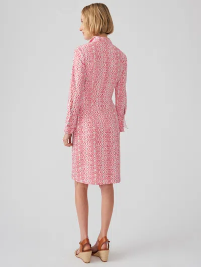 J.mclaughlin Women's Daniele Dress In Costa Key Hot Pink/white