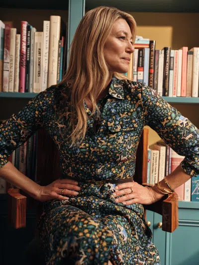 J.mclaughlin Women's Freda Dress In Savanna Blooms Black/green/yellow In Black