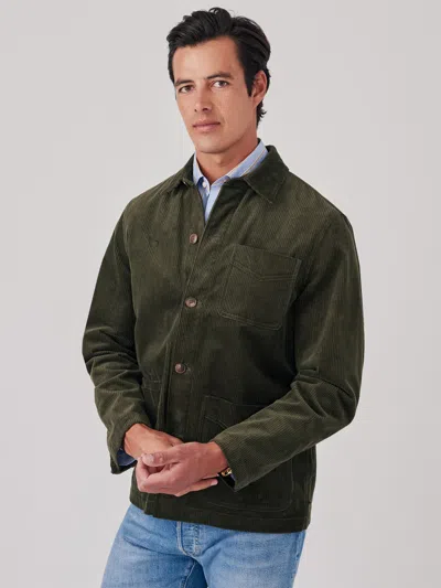 J.mclaughlin Men's Weekender Corduroy Jacket Olive In Green
