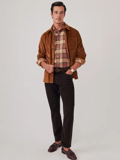 J.mclaughlin Men's Weekender Corduroy Jacket Caramel In Animal Print