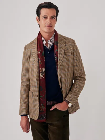 J.mclaughlin Men's Suffolk Sport Coat In Houndstooth Cobalt/brown/green