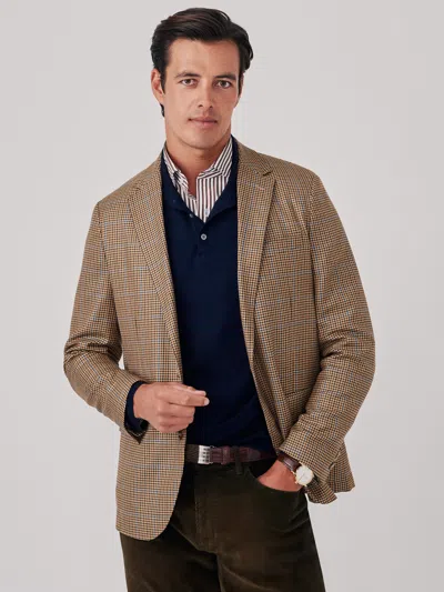 J.mclaughlin Men's Suffolk Sport Coat In Houndstooth Cobalt/brown/green