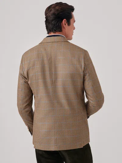 J.mclaughlin Men's Suffolk Sport Coat In Houndstooth Cobalt/brown/green