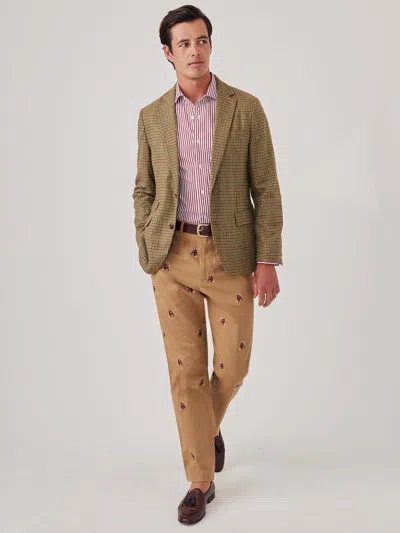 J.mclaughlin Men's Mccown Sport Coat In Houndstooth Camel/dark Brown In Green