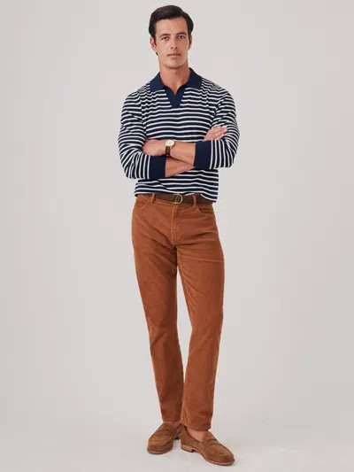 J.mclaughlin Men's Parker 5-pocket Straight Pants In Italian Stretch Cord Tobacco In Multi