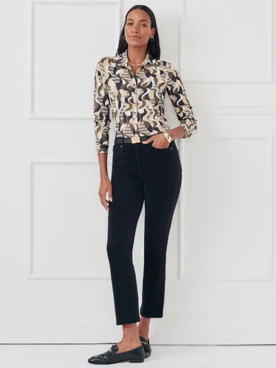 J.mclaughlin Women's Betty Shirt In Retro Wave Olive/black In Multi