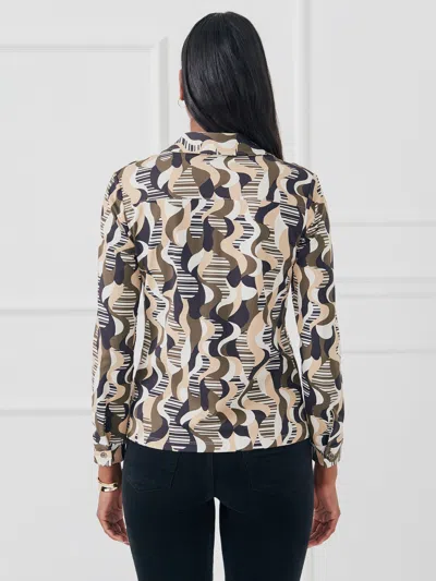 J.mclaughlin Women's Betty Shirt In Retro Wave Olive/black In Multi