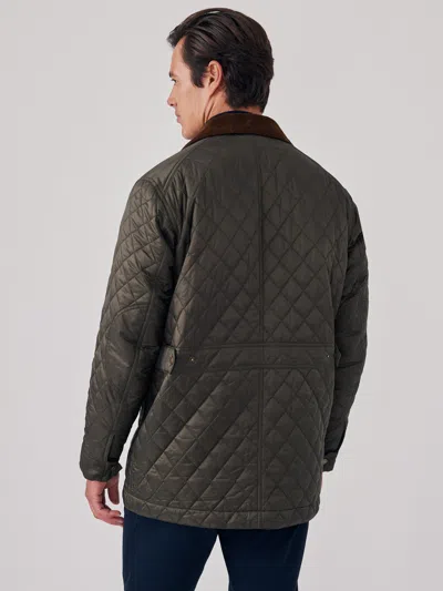 J.mclaughlin Men's Trials Quilted Jacket Dark Olive In Green