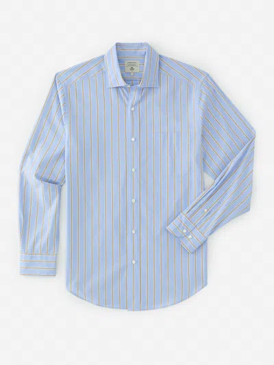 J.mclaughlin Men's Club Classic Fit Shirt In Shadow Stripe Yellow/blue/white