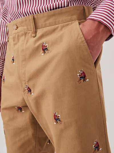 J.mclaughlin Men's Redding Straight-fit Chino Pants In Embroidered Fox Martini Khaki In Neutral
