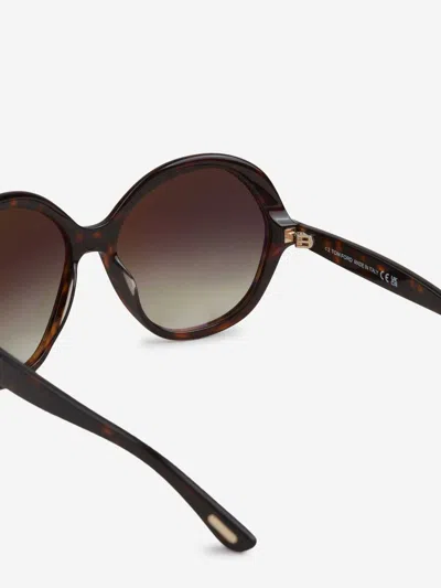Tom Ford Round Sunglasses In Brown