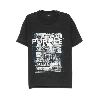 Purple Brand Fabric T Shirts In Black