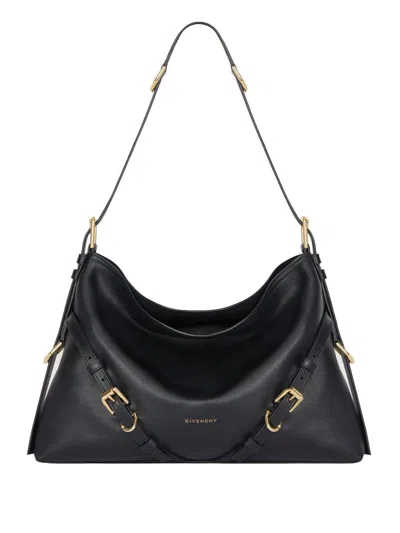 Givenchy Women Voyou Medium Leather Shoulder Bag In Black