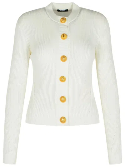 Balmain Knit Sweater Gold-tone Buttons In White