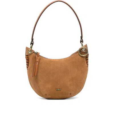 Ba&sh Suede Shoulder Bag In Brown