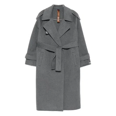 Glox Belted Patch-pocket Coat In Animal Print