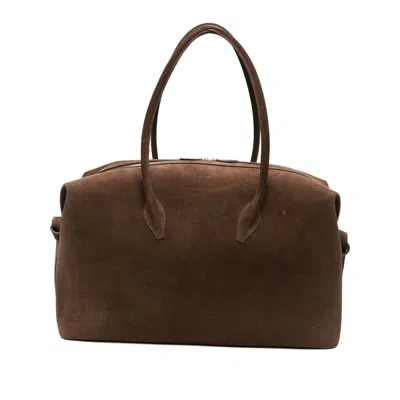 Yuzefi Double Handle Shoulder Bag In Brown