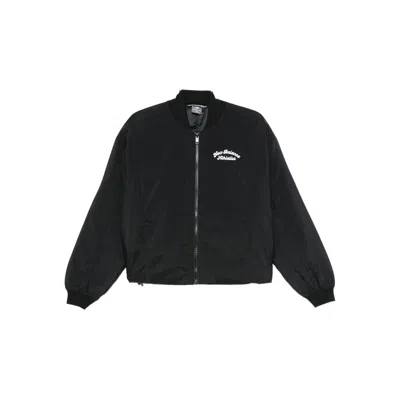 New Balance Embroidered Zip-up Jacket In Black