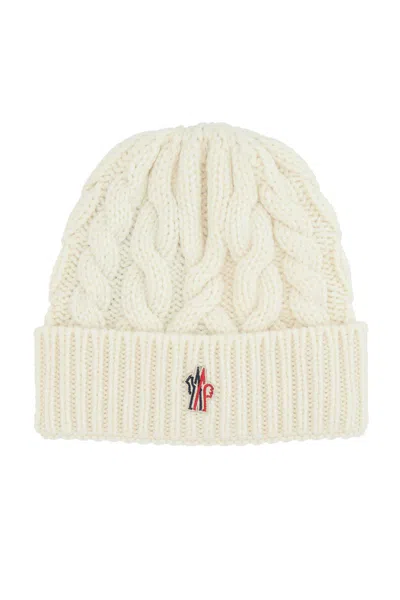 Moncler Grenoble Braided Wool Beanie In White
