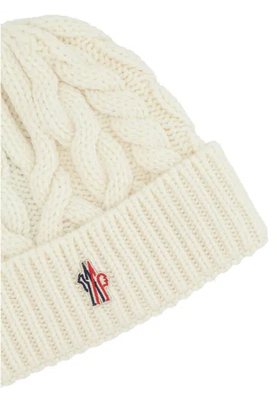 Moncler Grenoble Braided Wool Beanie In White