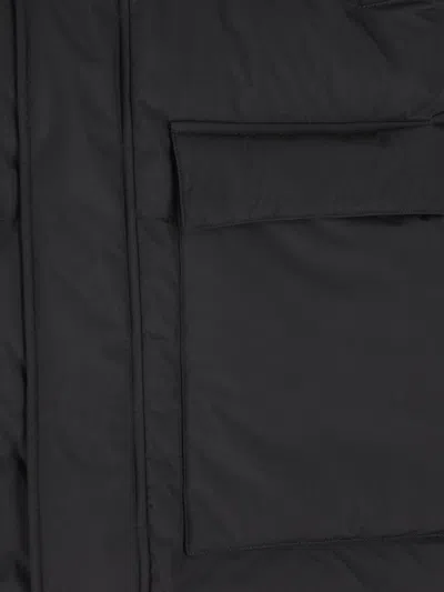 Herno Hooded Pocket Coat In Black