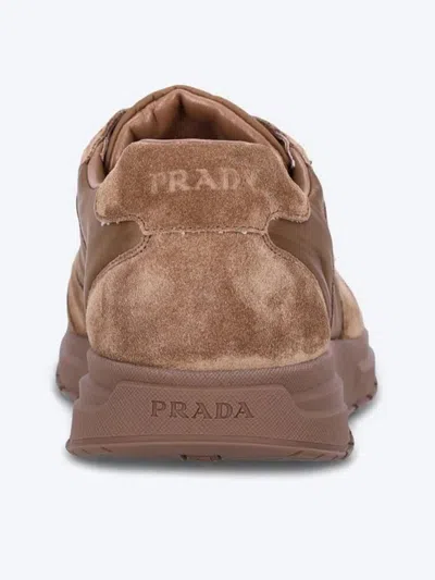 Prada Modern Low-top Sneakers Suede Panels In Animal Print