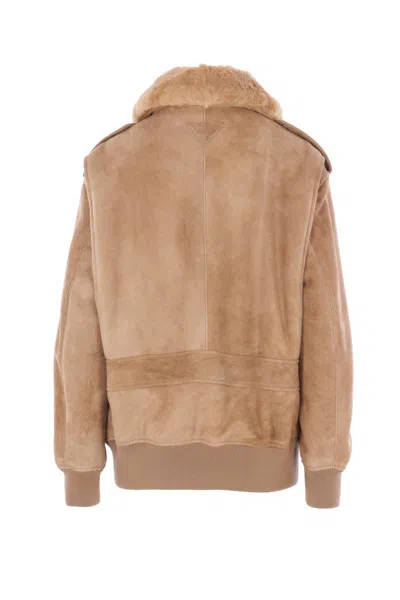 Prada Coats In Brown