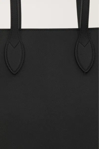 Valextra Medium Vivi Leather Tote Bag In Black