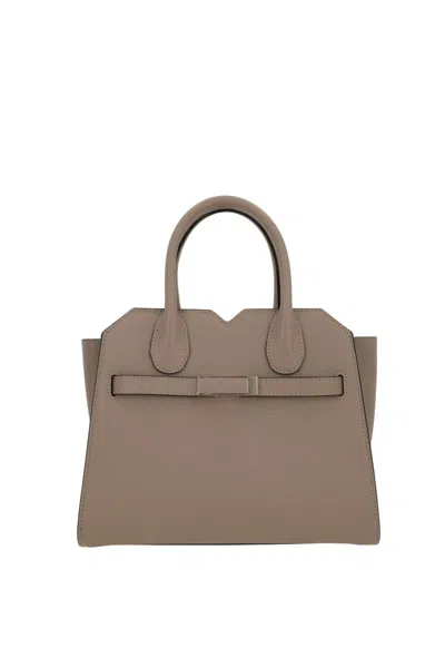 Valextra Beige Milano Mini Satchel In Neutral