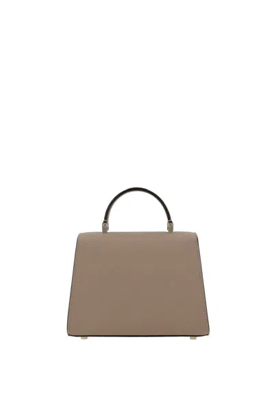Valextra Micro Iside Grain Leather Top Handle Bag In Nude