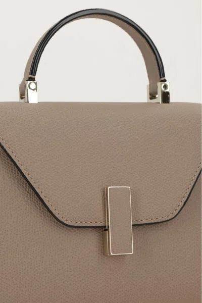 Valextra Micro Iside Grain Leather Top Handle Bag In Nude