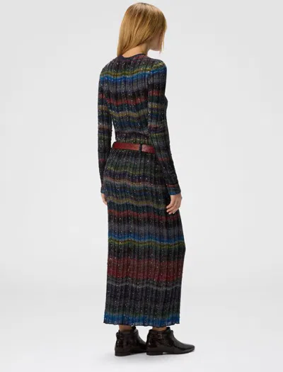 Missoni Long Pencil Skirt With Wave Pattern In Multi