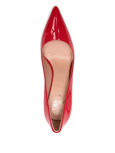 Love Moschino 90mm Pointed-toe Pumps In Red