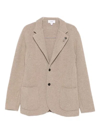Lardini Patch-pockets Buttoned Blazer In Animal Print