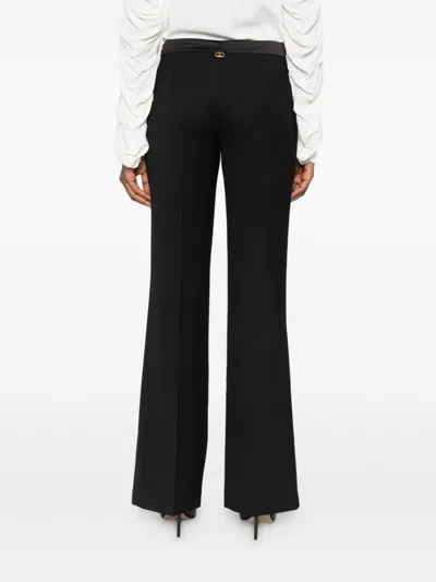 Twinset Knitted Flared Trousers In Black